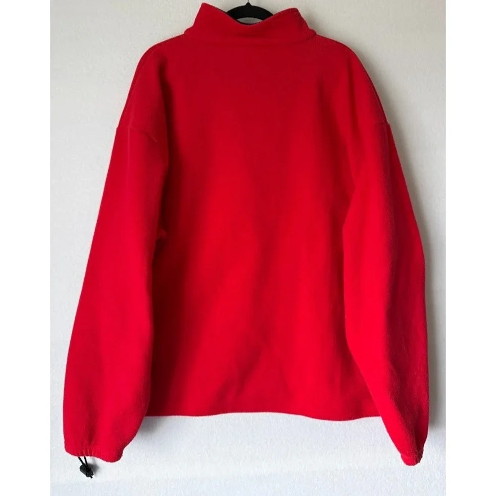 Disney Mickey Mouse Jacket Men XXL Red Fleece 1/4 Zip Pullover‎ Y2K Outewear